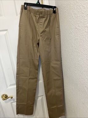 Lands’ End elastic waist khaki pants boys size 18 H, never worn, un-hemmed